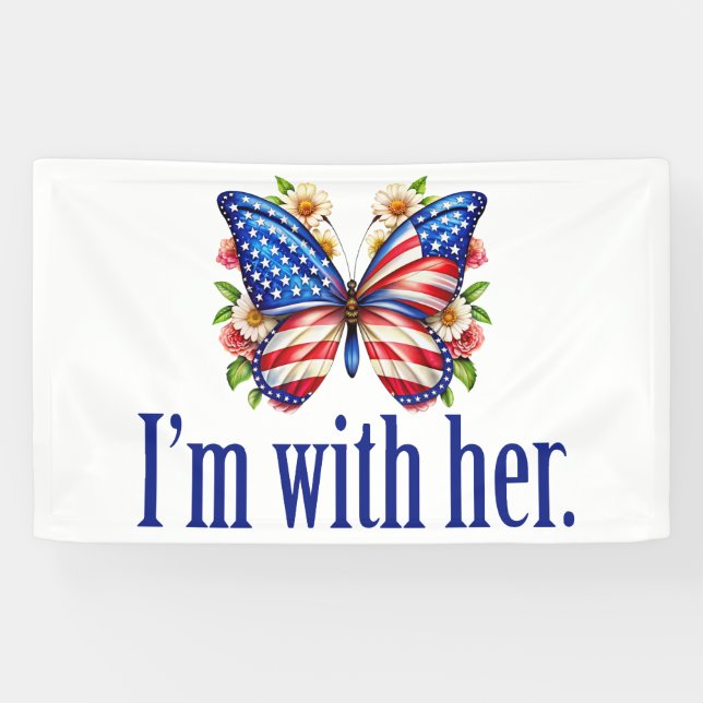 Banderoles I'm With Her Kamala Harris pour le président Butte (Horizontal)
