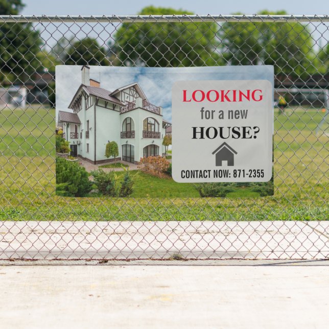 Banderoles Immobilier à la recherche d'une nouvelle maison ro (En situation)