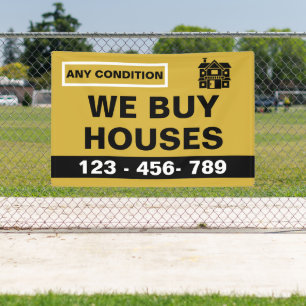 Banderoles Immobilier Investissement Or Noir Personnalisé Nou
