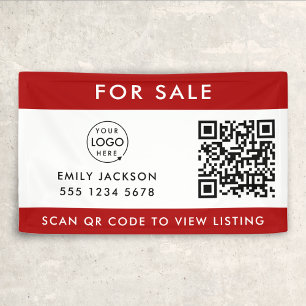 Banderoles Immobilier   Maison à vendre Code QR Liste rouge