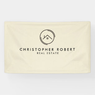 Banderoles Immobilier minimaliste blanc