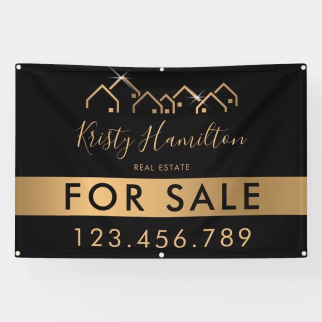 Banderoles immobilier professionnel ajouter photo code QR (Horizontal)