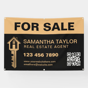 Banderoles Immobilier Professionnel Moderne À Vendre Code QR