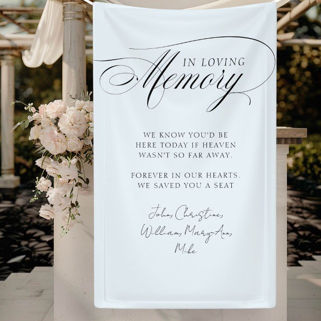 Banderoles "In Love Memory" Moderne, Calligraphie, Mariage ("In Loving Memory" Modern, Calligraphy, Wedding Banner.)
