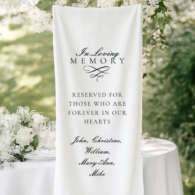 Banderoles In Loving Memory! White Wedding Memorial (In Loving Memory! White Wedding Memorial Banner with your Text)