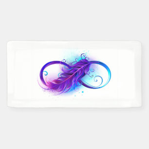 Banderoles Infinity with purple feather
