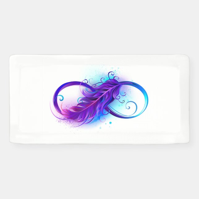 Banderoles Infinity with purple feather (Horizontal)