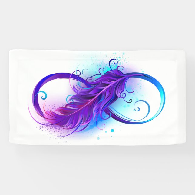 Banderoles Infinity with purple feather (Horizontal)