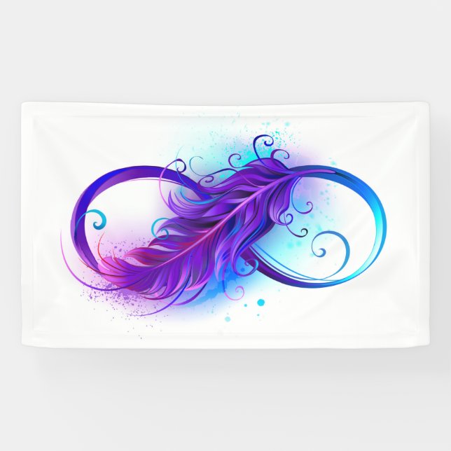 Banderoles Infinity with purple feather (Horizontal)