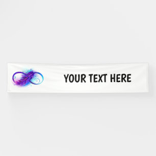 Banderoles Infinity with purple feather
