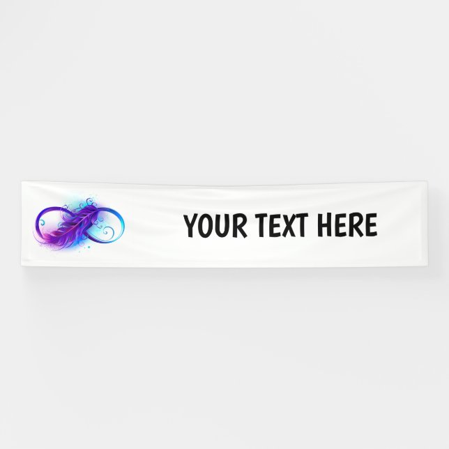 Banderoles Infinity with purple feather (Horizontal)