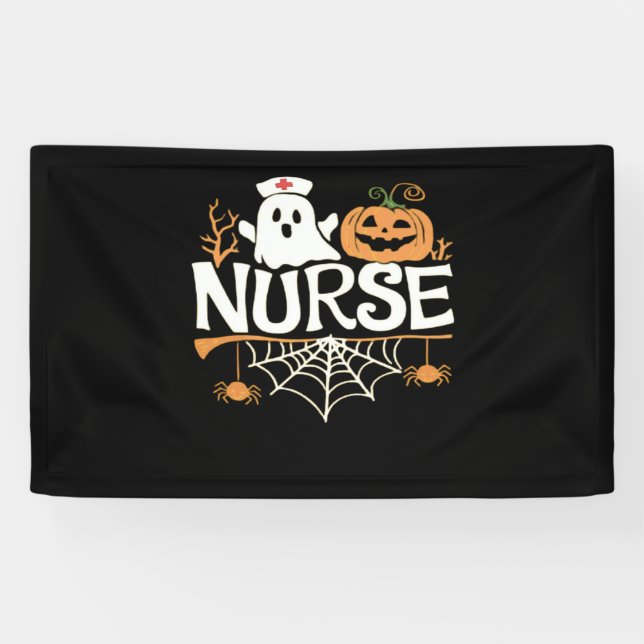 Banderoles Infirmière amusante Halloween Fantôme Design Essen (Horizontal)