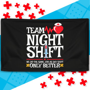 Banderoles Infirmière Appréciation drôle Équipe de nuit Shift