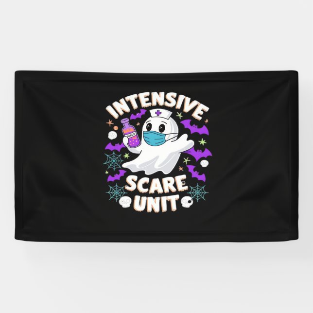 Banderoles Infirmière de l'unité de soins intensifs Halloween (Horizontal)