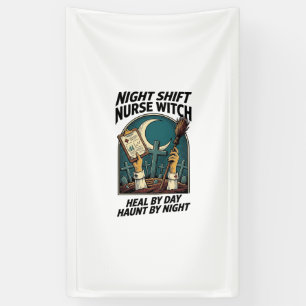 Banderoles Infirmière de nuit Sorcière Rétro Halloween Tee