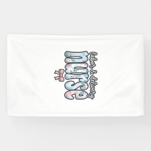 Banderoles Infirmière en salle d'accouchement Chemise florale