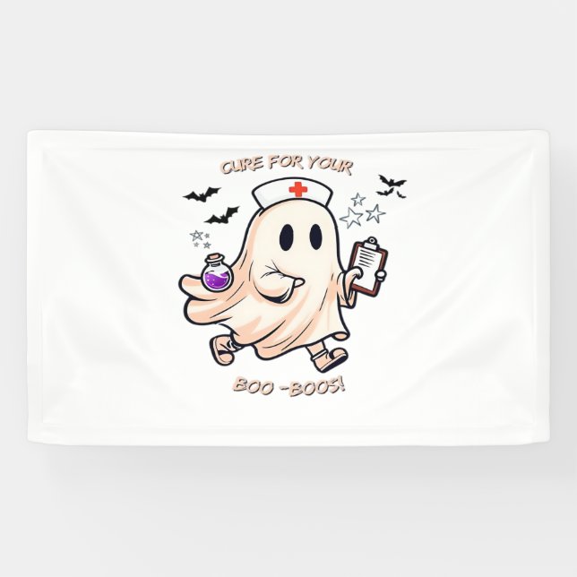 Banderoles Infirmière fantôme avec potion magique - Cure pour (Horizontal)