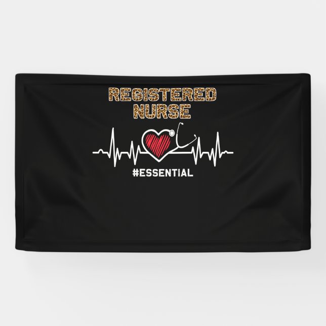 Banderoles Infirmière inscrite #Essential Stethoscope Heartbe (Horizontal)