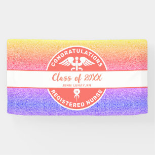 Banderoles Infirmière RN Graduation Rainbow Party Personnalis