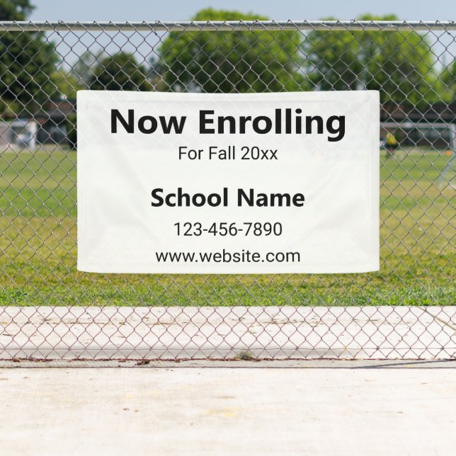 Banderoles Inscrivez-vous maintenant Black White School Phone (En situation)