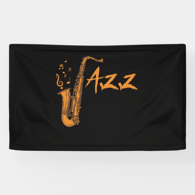 Banderoles Instrument de musique de jazz saxophone (Horizontal)