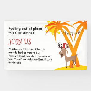 Banderoles Invitation à l'église de Noël