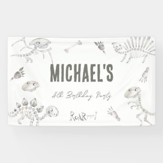 Banderoles Invitation d'anniversaire Dino Dig 