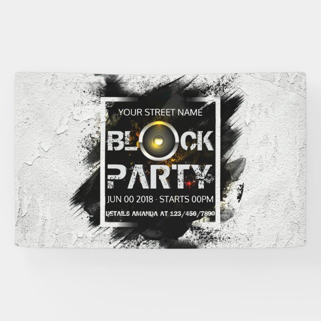 Banderoles Invitation personnalisée Bloc partie (Horizontal)