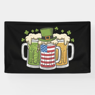 Banderoles Irish Beer Irlande USA Drapeau américain St Patric