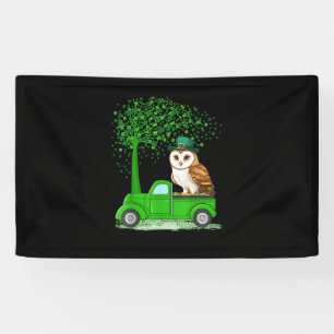 Banderoles Irlandais Camion Vert Sur Chouette Oiseau Saint Pa