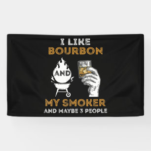 Banderoles J'Aime Bourbon My Smoker Peut-Être 3 Personnes Drô