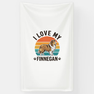 Banderoles J'aime mon design de t-shirt avec le nom Finnegan