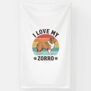 Banderoles J'aime mon design vintage Zorro pour amoureux de c