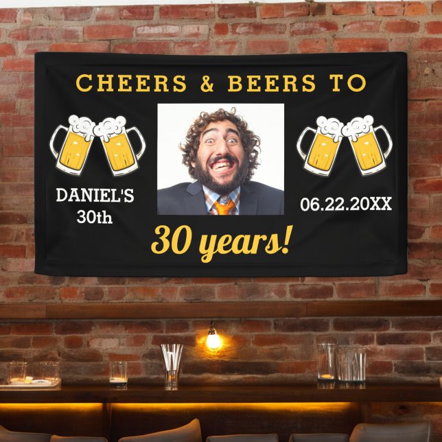 Banderoles Jalon de la bière et de la joie Anniversaire photo (Créateur téléchargé)
