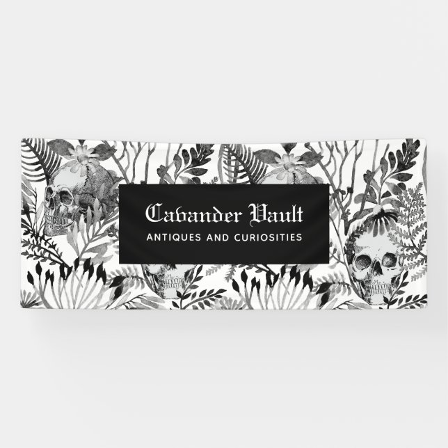 Banderoles Jardin du crâne aquarelle (Horizontal)