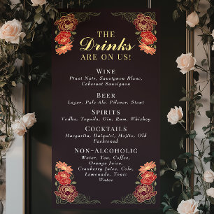 Banderoles Jardin enchanté Mariage Floral Boissons Bar Menu