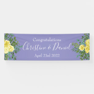 Banderoles Jaune clair et périphérique Rose bleu Mariage flor