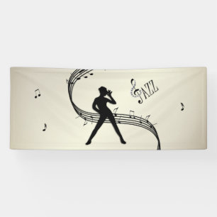 Banderoles Jazz Dance Golden Music Banner