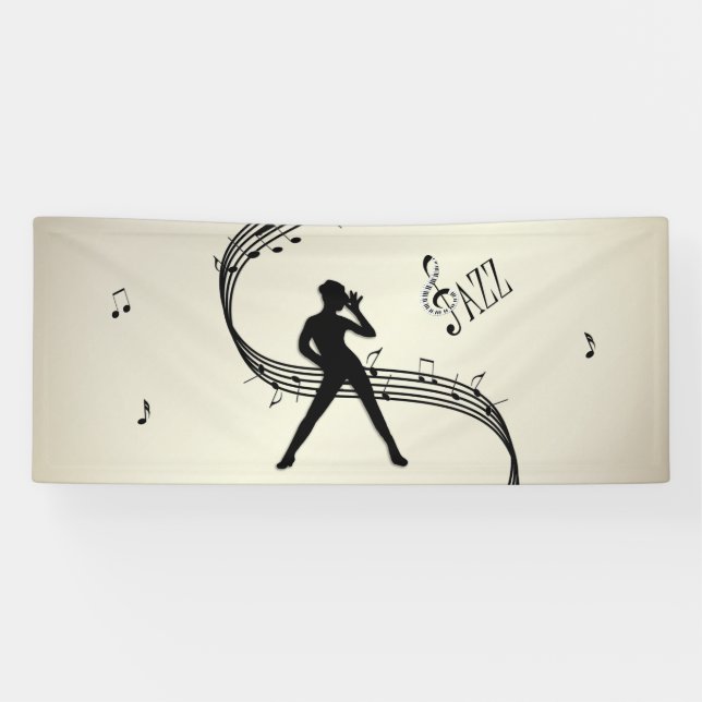 Banderoles Jazz Dance Golden Music Banner (Horizontal)