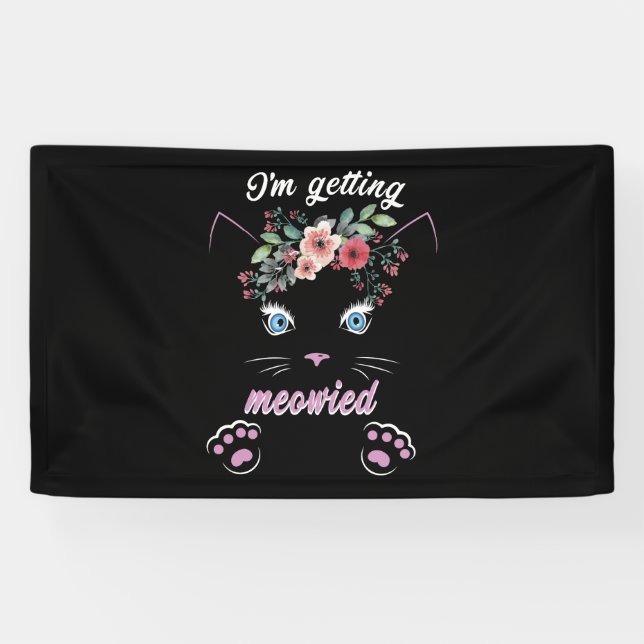 Banderoles Je deviens Meowied mignon Amoureux des chats (Horizontal)