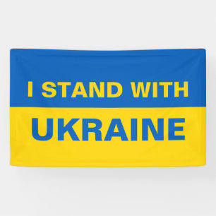 Banderoles Je me tiens avec le drapeau ukrainien de l'Ukraine