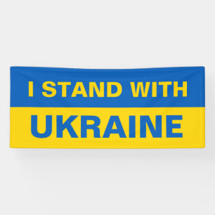 Banderoles Je me tiens avec le drapeau ukrainien de l'Ukraine
