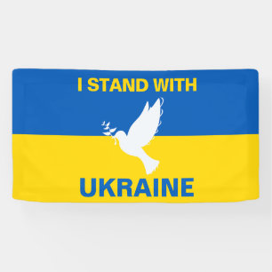 Banderoles Je me tiens avec l'Ukraine Pavillon ukrainien Dove