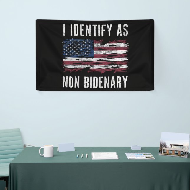 Banderoles Je M'Identifie Comme Un Drapeau Américain Patriot  (Salon professionnel)