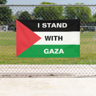 Banderoles Je suis debout avec Gaza texte personnalisé drapea