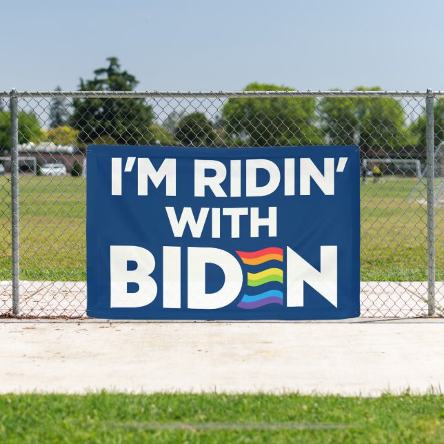 Banderoles Je suis Ridin With Biden 2024 LGBTQ (Insitu)