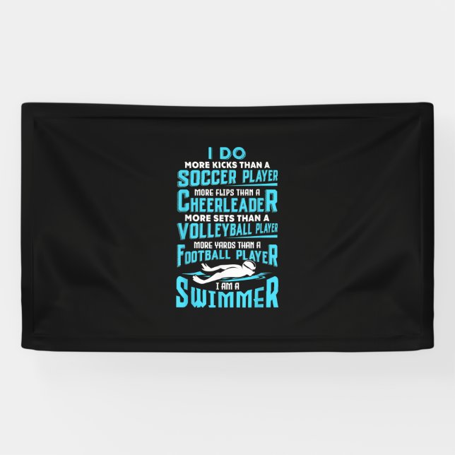 Banderoles Je Suis Un Swimmer Amusant Piscine Piscine Louveur (Horizontal)