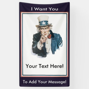 Banderoles JE VEUX que VOUS Oncle Sam customisiez votre