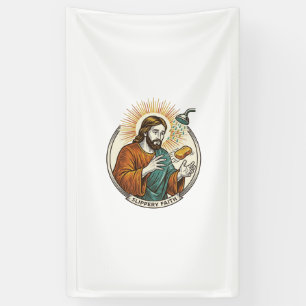 Banderoles Jésus a laissé tomber du savon glissant dans la ba