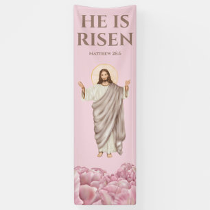 Banderoles Jésus Christ il est ressuscité catholique fête ros
